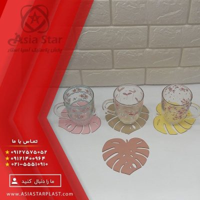 زیر لیوانی طرح برگ چرمی - فروش عمده