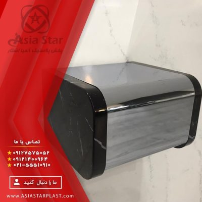 جا دستمال کاور دار طرح سنگ طوسی کروم در دو طرح مختلف