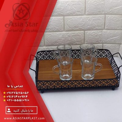 فروش عمده سینی طرحدار کف چوبی میس ماری