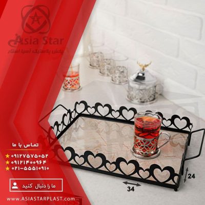 فروش عمده سینی طرح قلب کف ماربل میس ماری